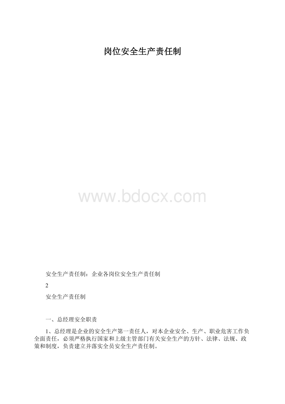 岗位安全生产责任制Word文档格式.docx_第1页