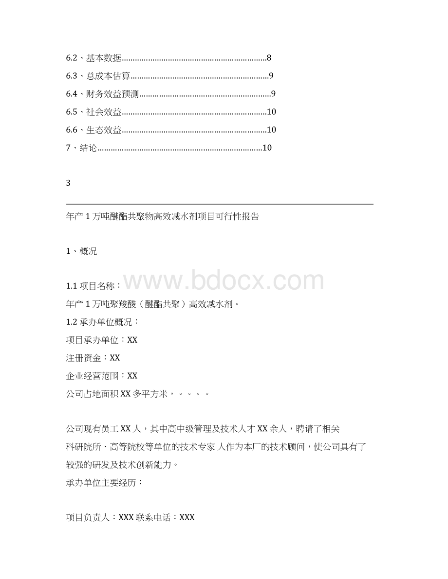 聚羧酸高效减水剂项目可行性报告.docx_第3页