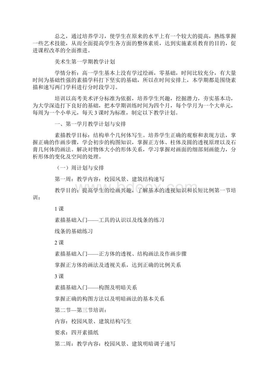 高中美术特长生培养计划文档格式.docx_第2页