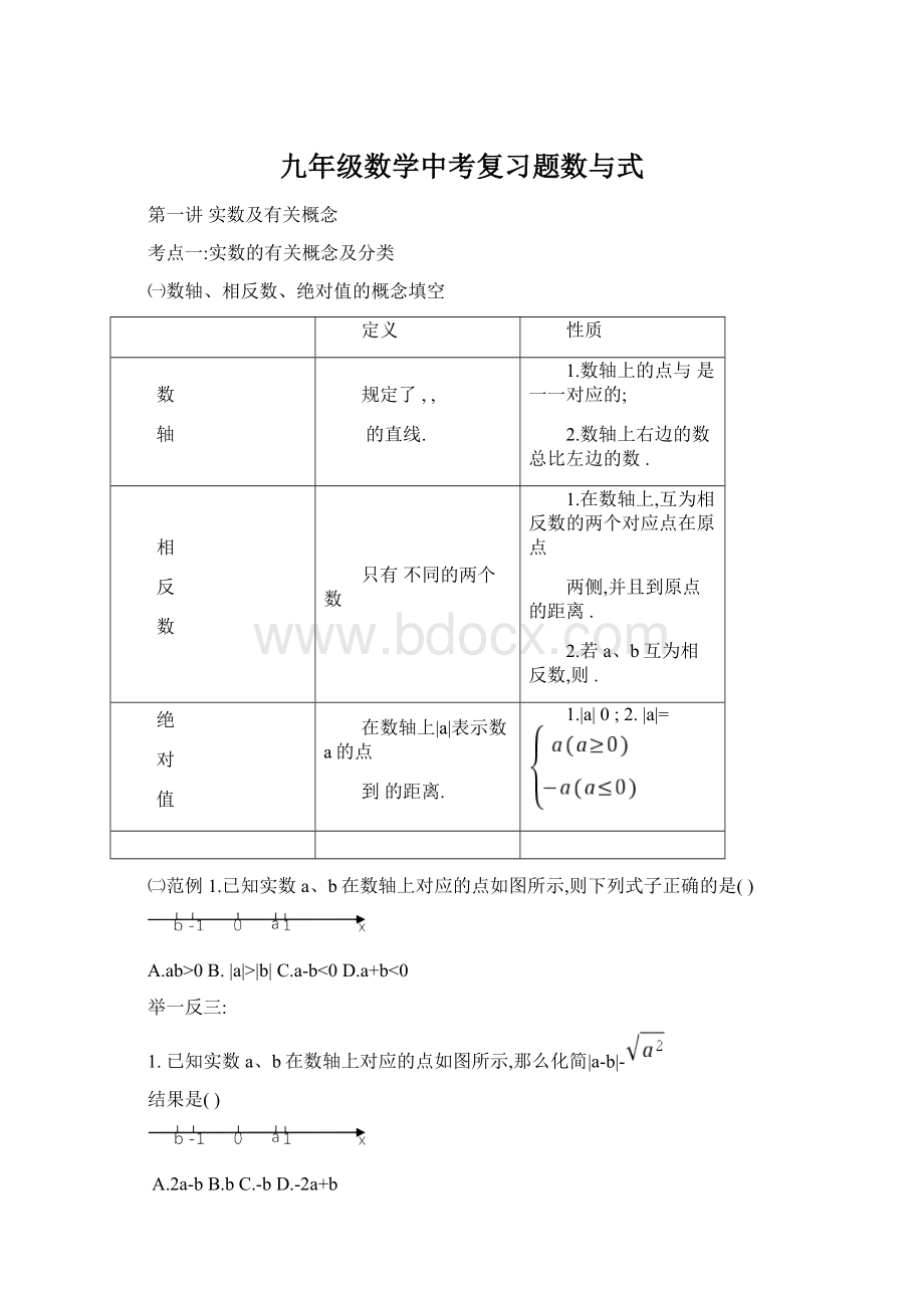 九年级数学中考复习题数与式.docx_第1页