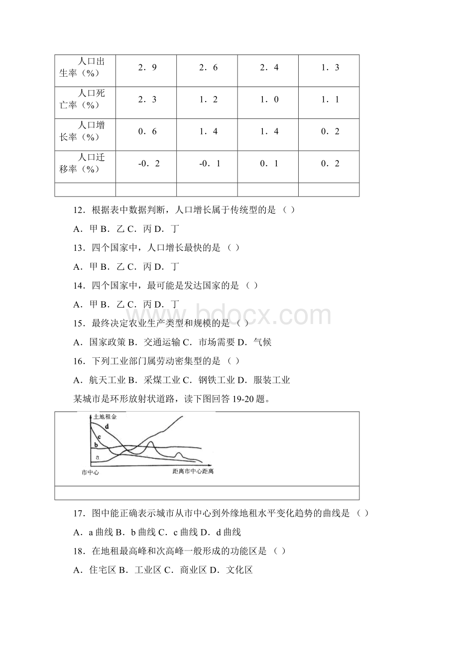 高二世界地理测试题.docx_第3页