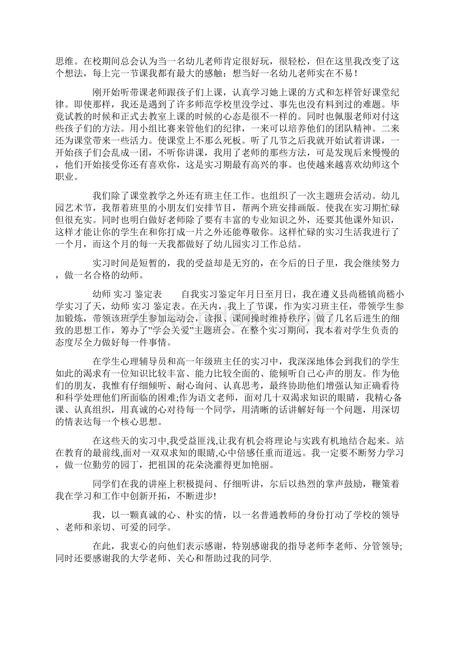 幼师实习鉴定表个人总结.docx_第2页