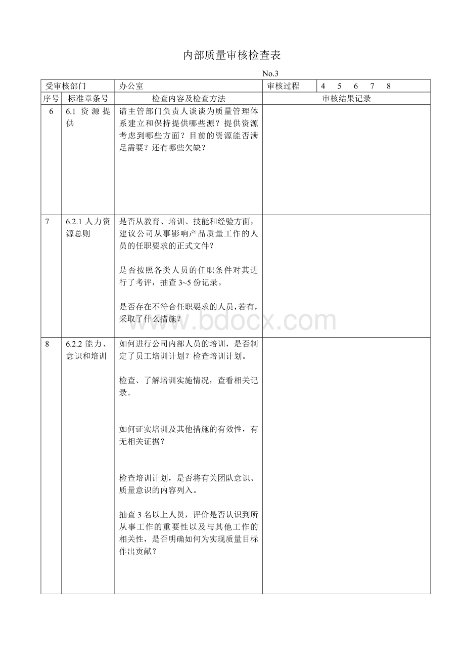 办公室内审检查表Word文档格式.doc_第3页