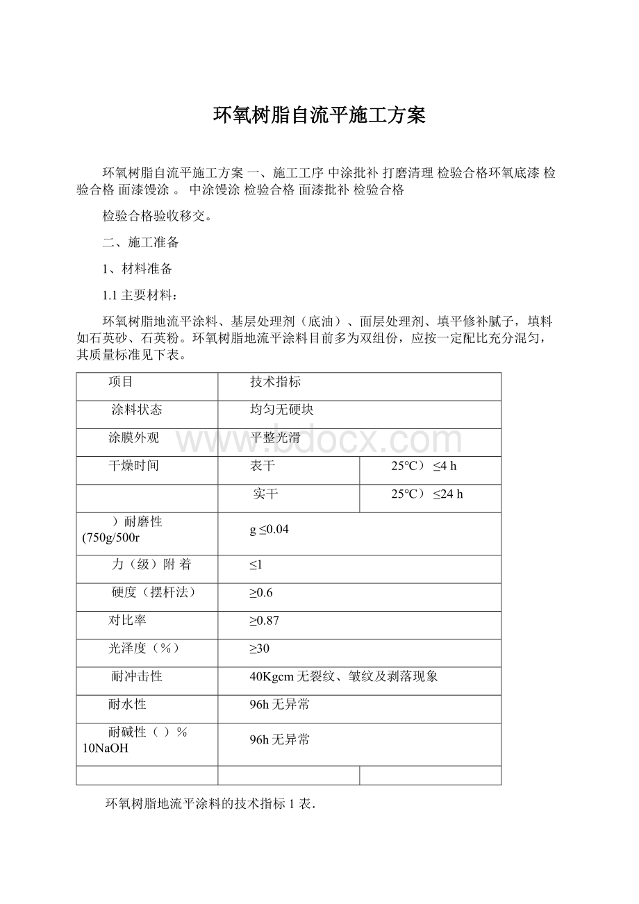 环氧树脂自流平施工方案Word格式文档下载.docx