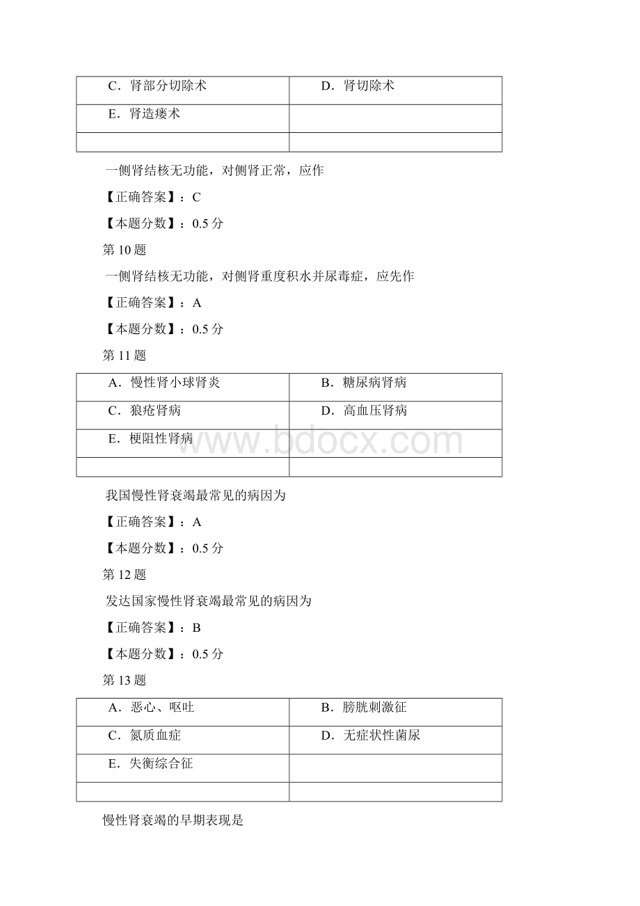 泌尿系统疾病病人的护理考试试题三Word格式文档下载.docx_第3页