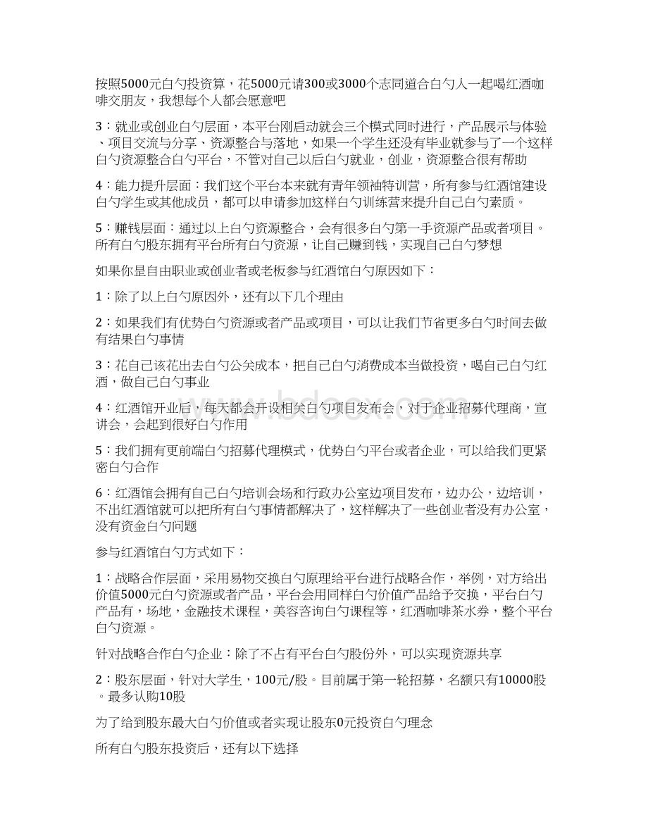 一体化夜场式红酒咖啡馆众筹创业项目商业计划书Word格式.docx_第2页