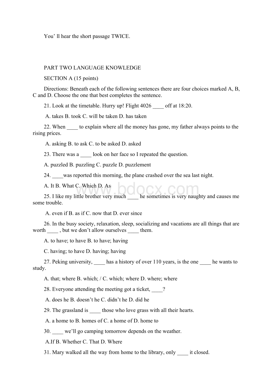 湖南省岳阳市部分省重点高中高一上学期期考联考英语试题.docx_第3页