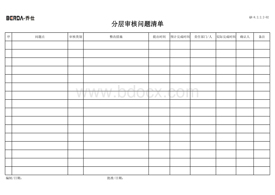 分层审核问题清单表格文件下载.xls