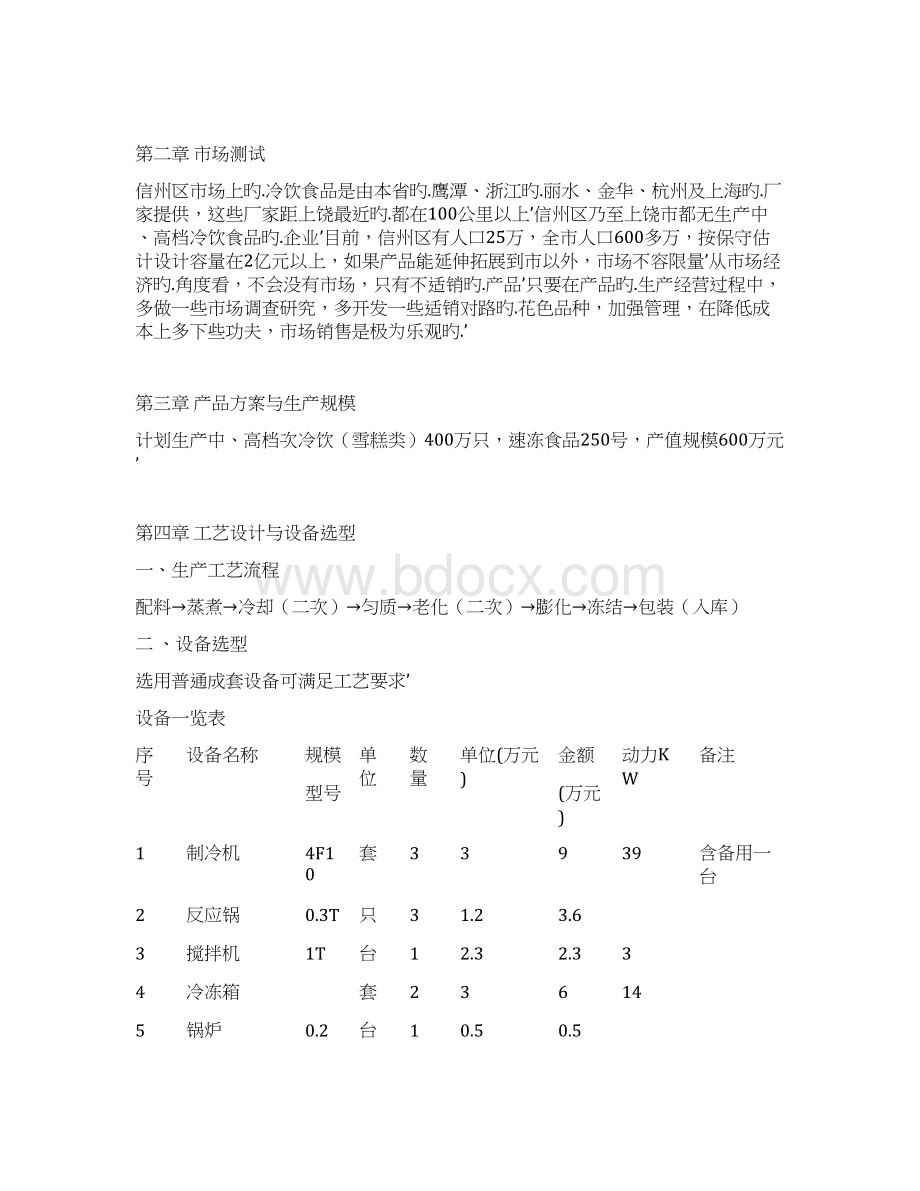 新建冷饮速冻食品厂工程项目可行性方案Word下载.docx_第2页