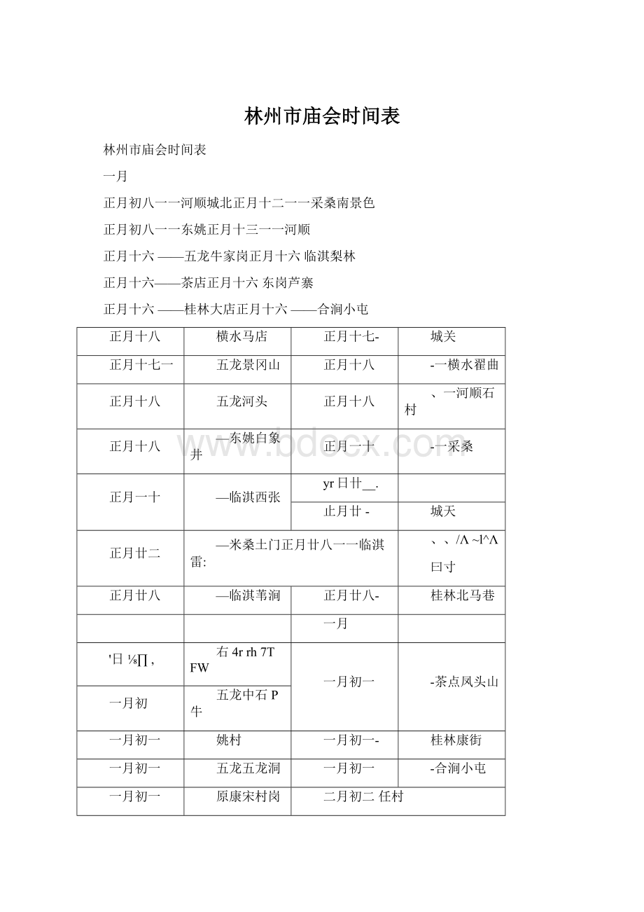 林州市庙会时间表Word下载.docx_第1页