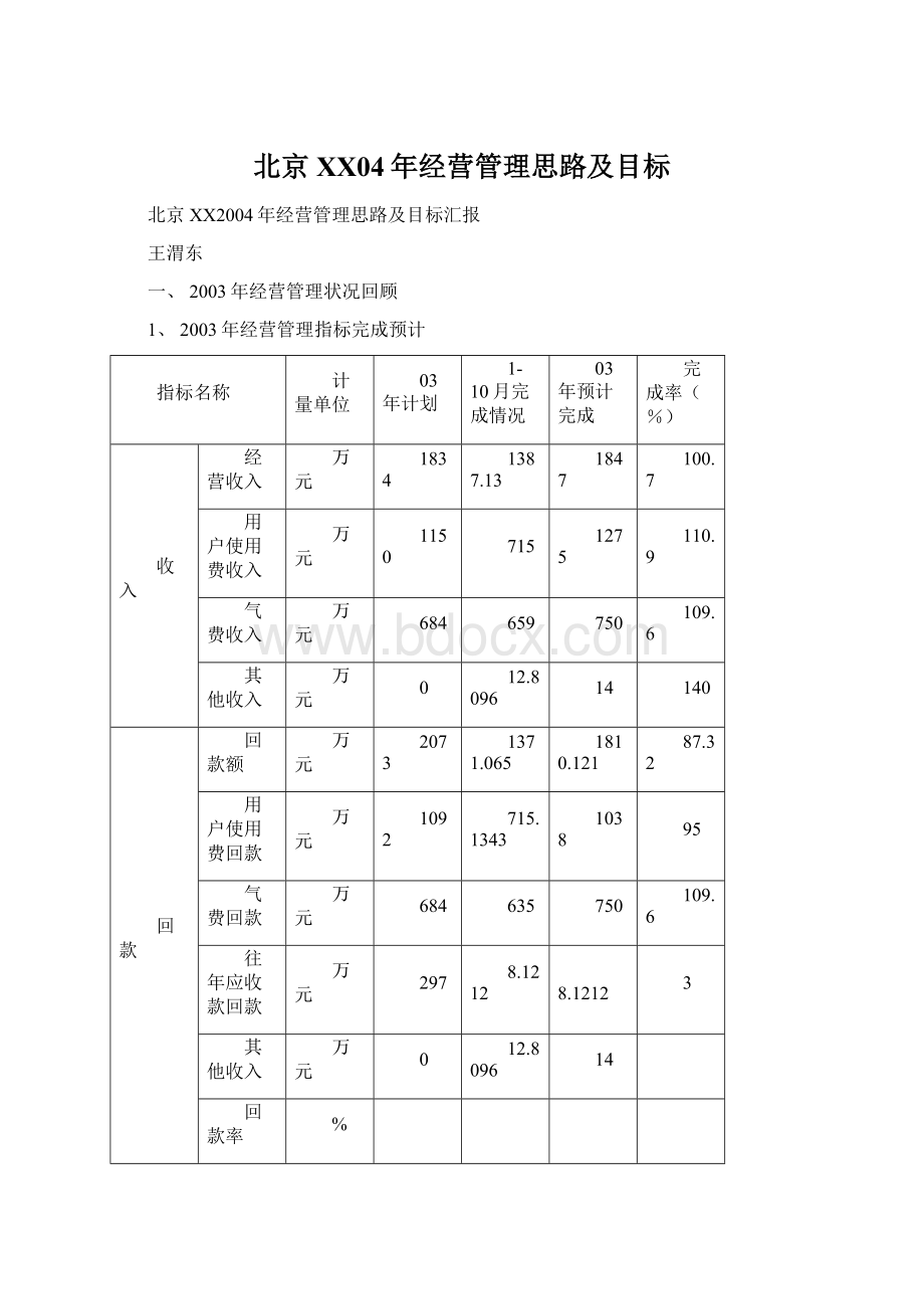 北京XX04年经营管理思路及目标.docx