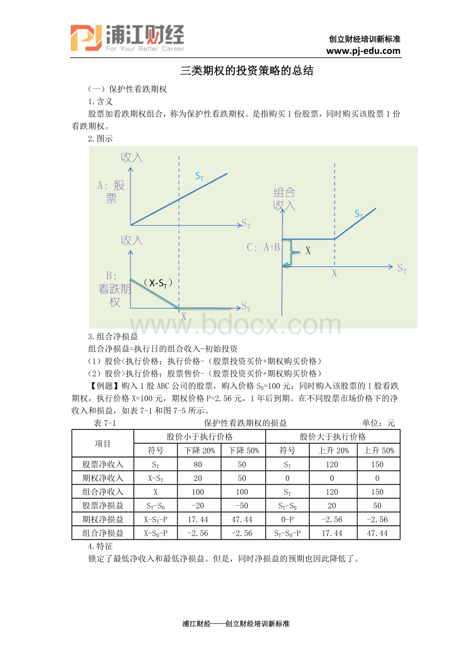 三类期权的投资策略的总结文档格式.docx