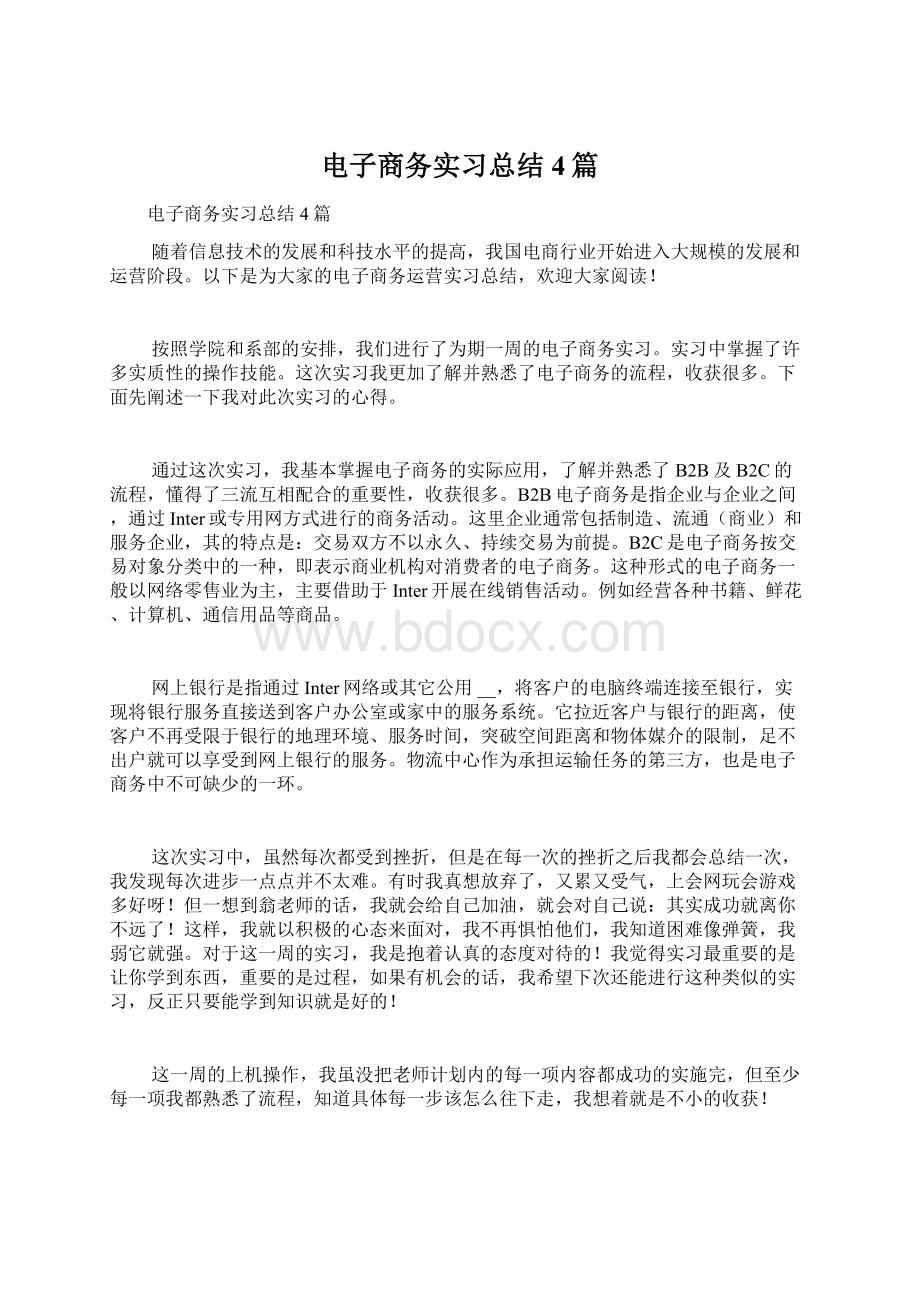 电子商务实习总结4篇文档格式.docx_第1页