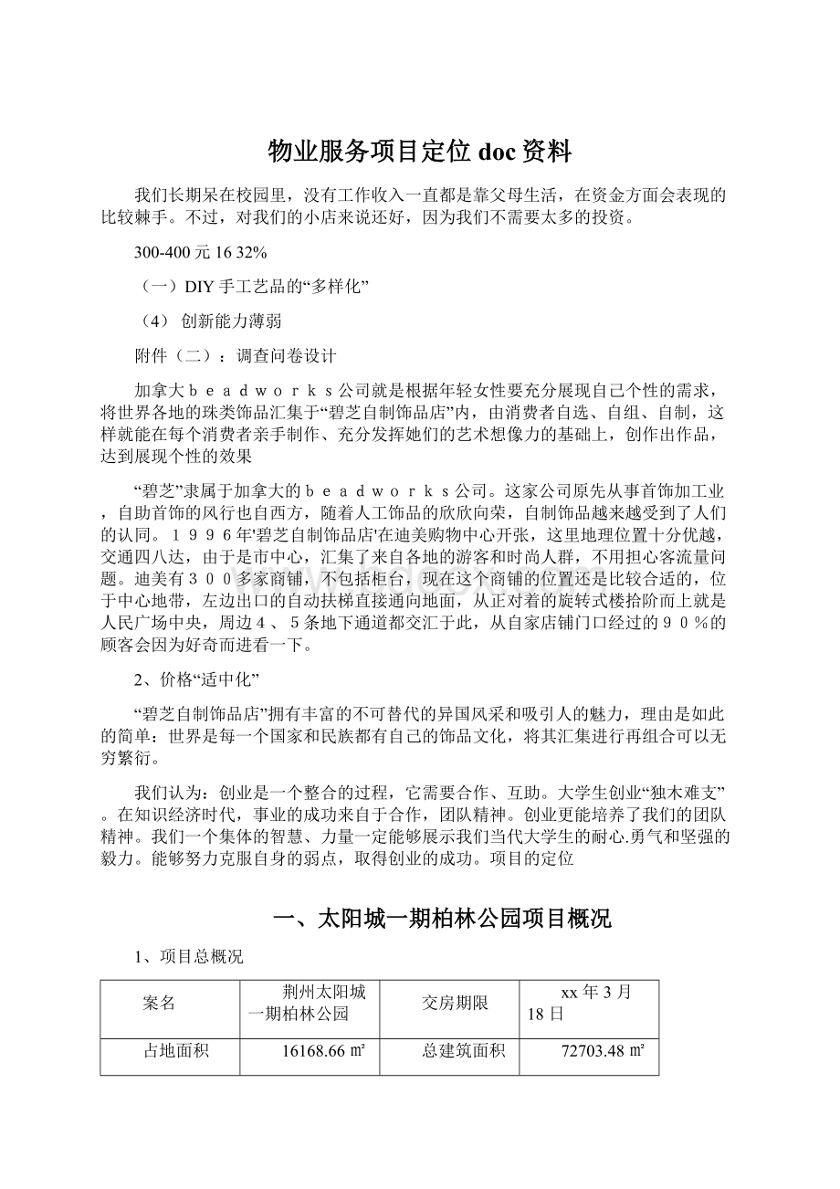 物业服务项目定位doc资料.docx_第1页