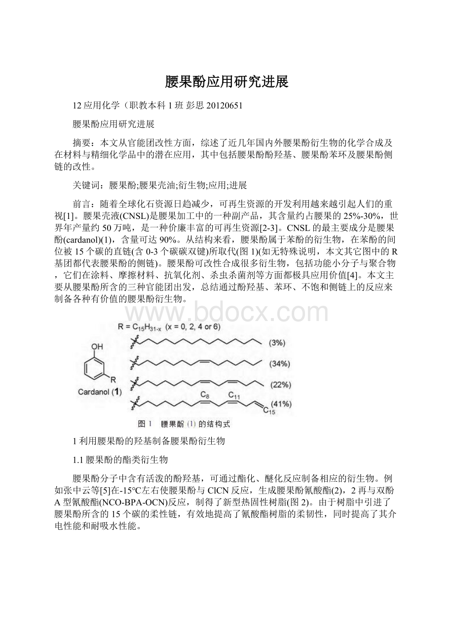 腰果酚应用研究进展.docx_第1页