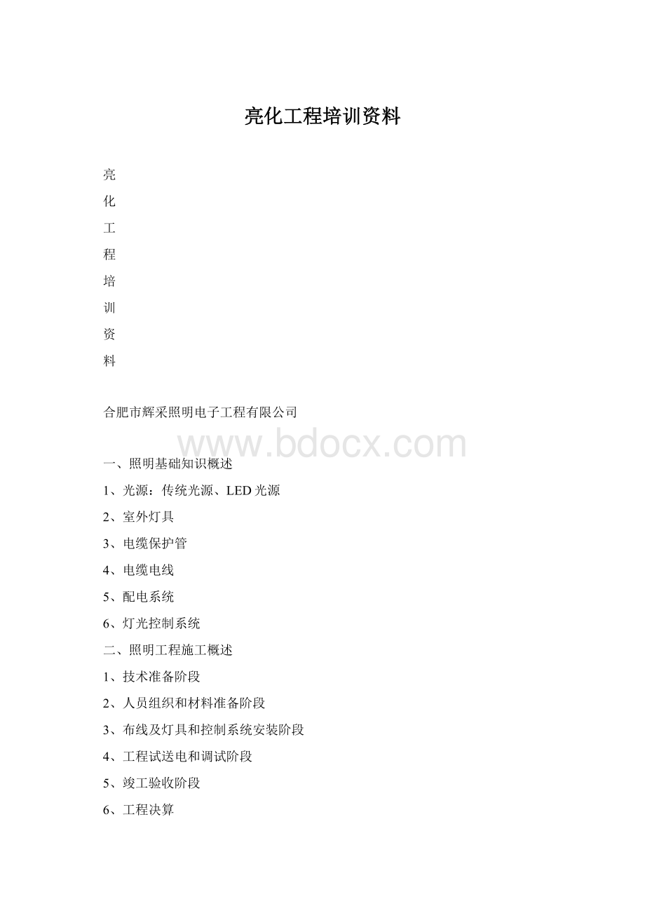 亮化工程培训资料Word文档格式.docx