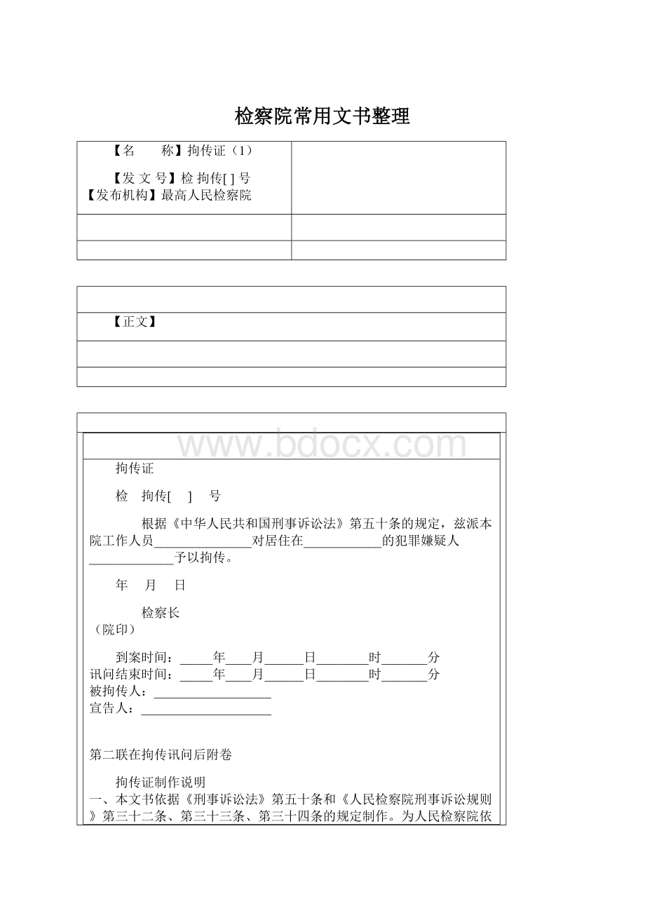 检察院常用文书整理Word文档格式.docx