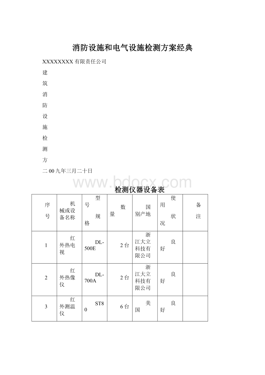 消防设施和电气设施检测方案经典.docx_第1页