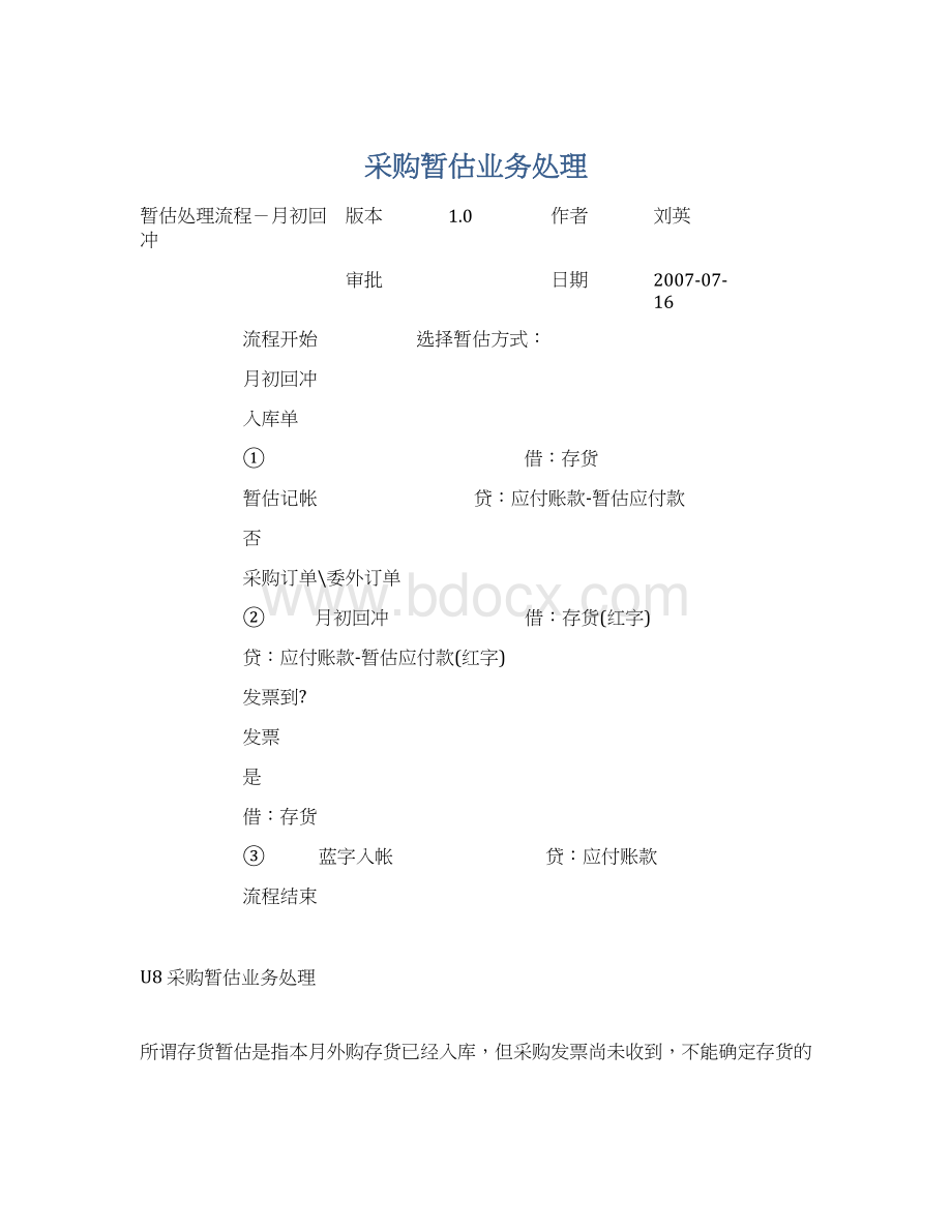 采购暂估业务处理Word文件下载.docx_第1页