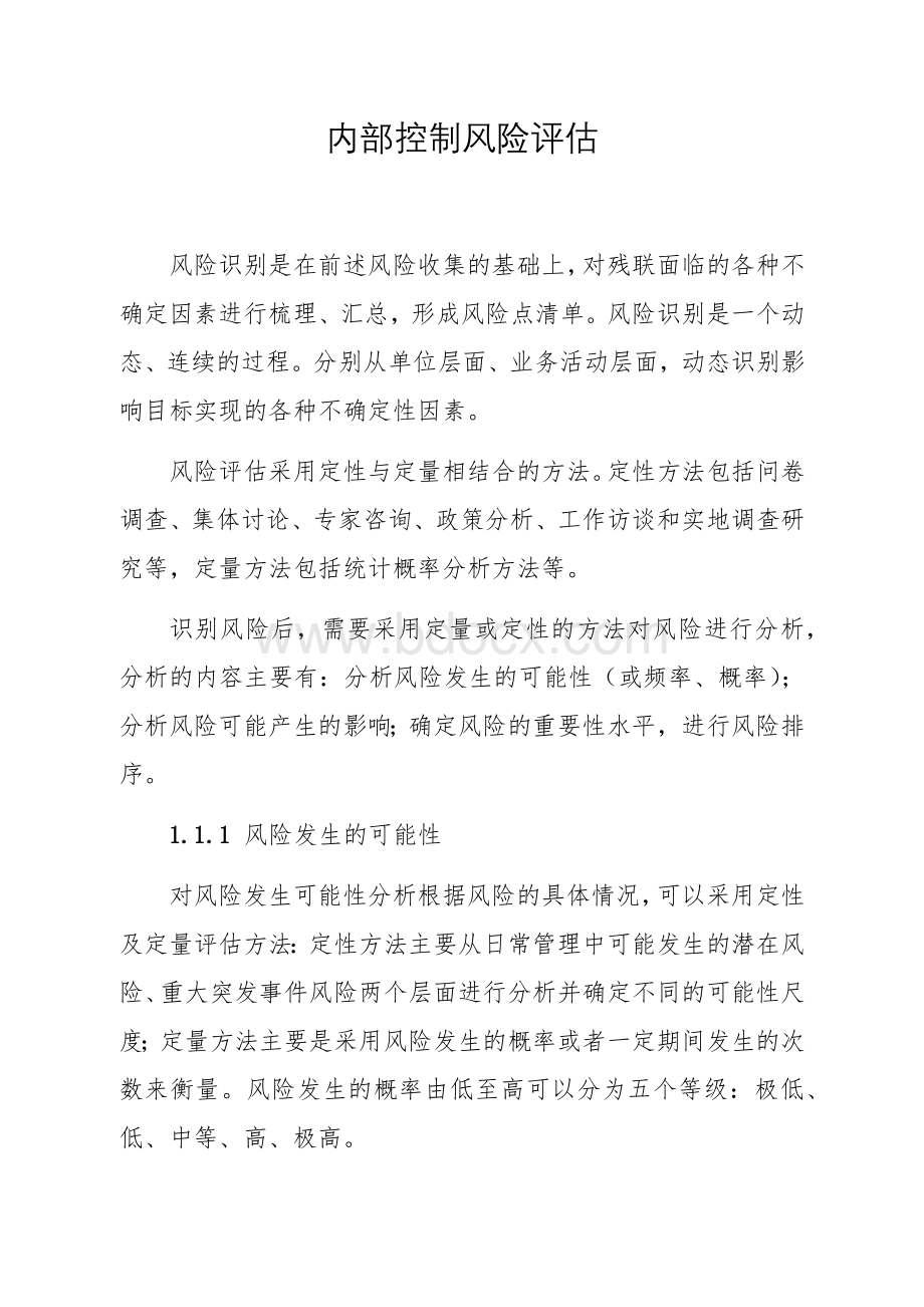 内部控制风险评估Word文档格式.docx_第1页