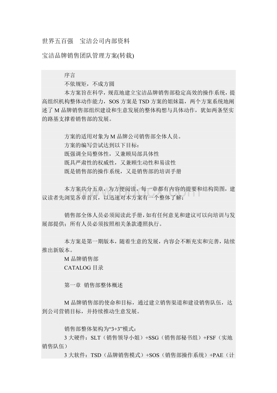 世界500强宝洁品牌销售团队管理方案.doc_第1页