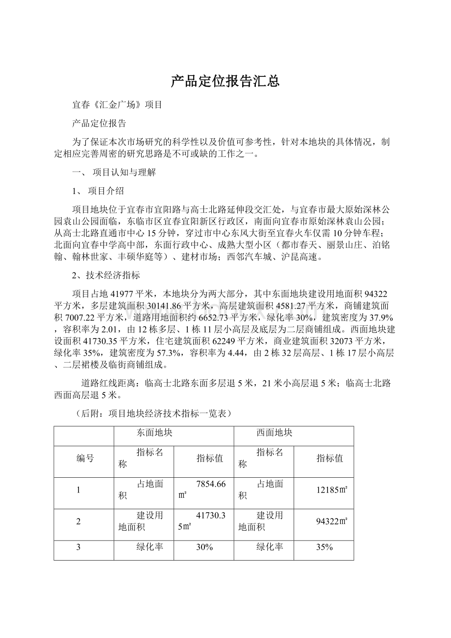 产品定位报告汇总.docx