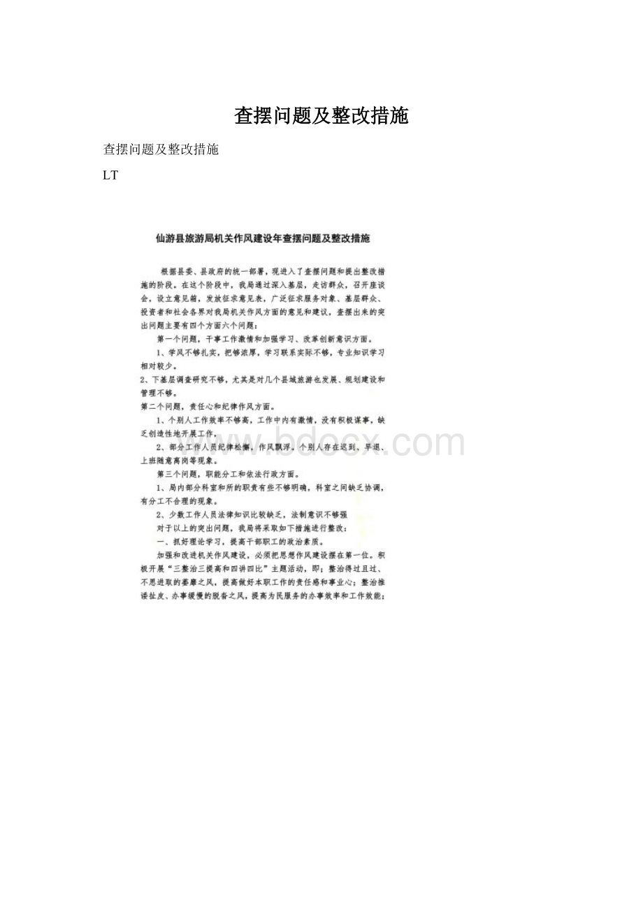 查摆问题及整改措施文档格式.docx_第1页