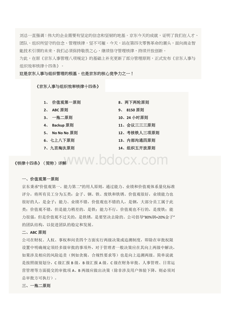 京东人事与组织效率铁律十四条正式版文档格式.doc_第1页