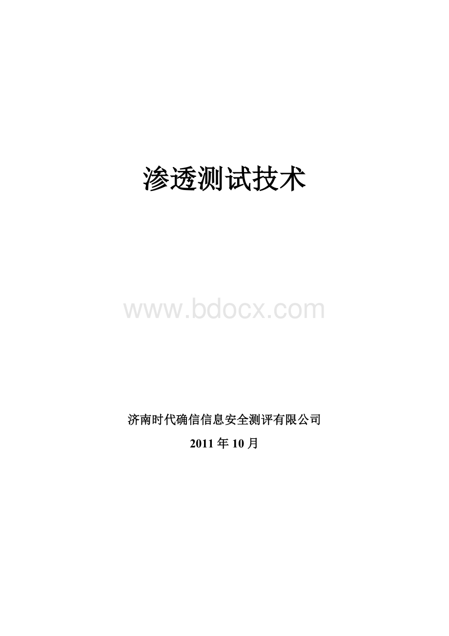 渗透测试Word文档格式.doc