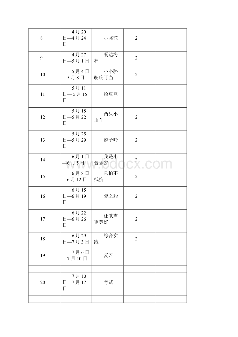 湖南文艺版小学音乐三年级下册教案全册精编版.docx_第2页