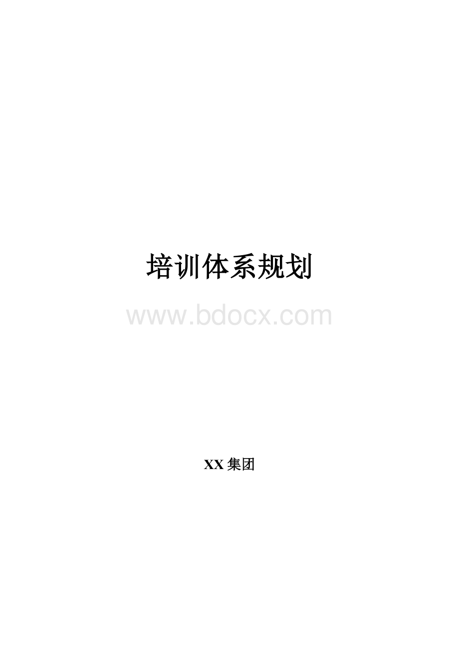 XX集团有限公司培训体系规划Word格式文档下载.doc_第1页