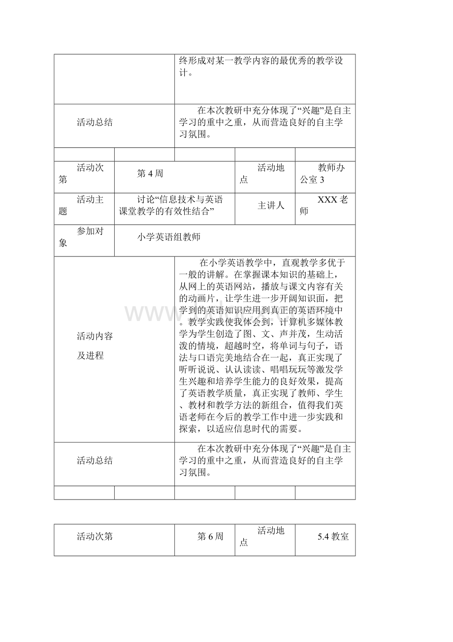 最新小学英语组组教研记录Word文档下载推荐.docx_第3页