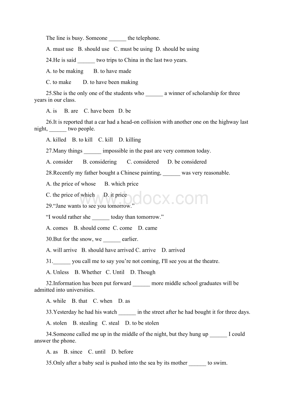 华东理工网络学院大学英语2阶段练习3.docx_第3页