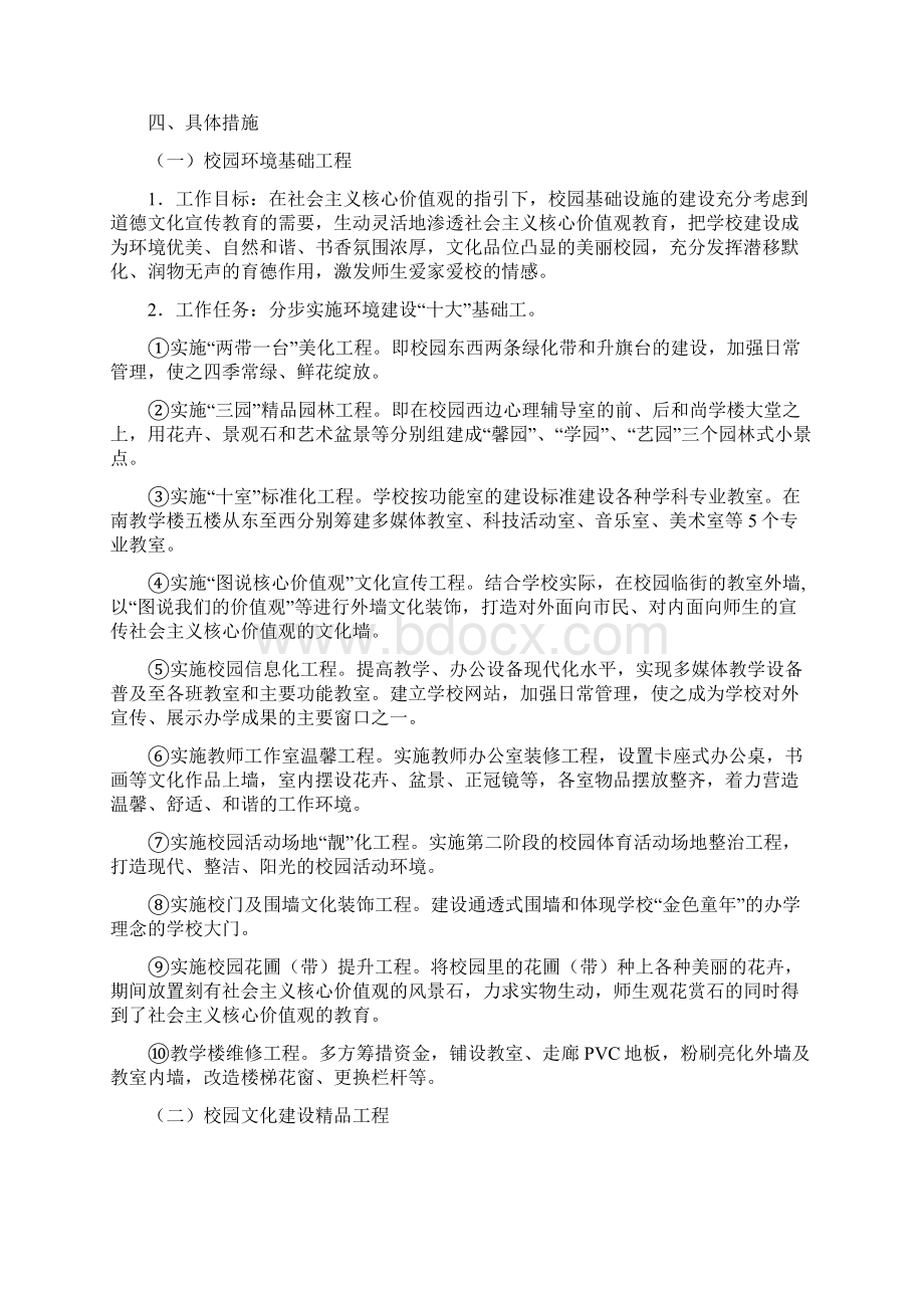 社会主义核心价值观氛围实施方案Word文件下载.docx_第2页