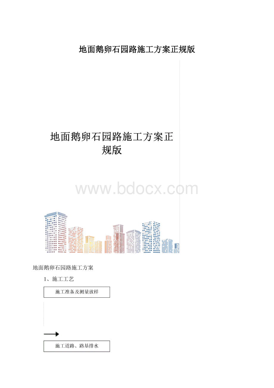 地面鹅卵石园路施工方案正规版文档格式.docx