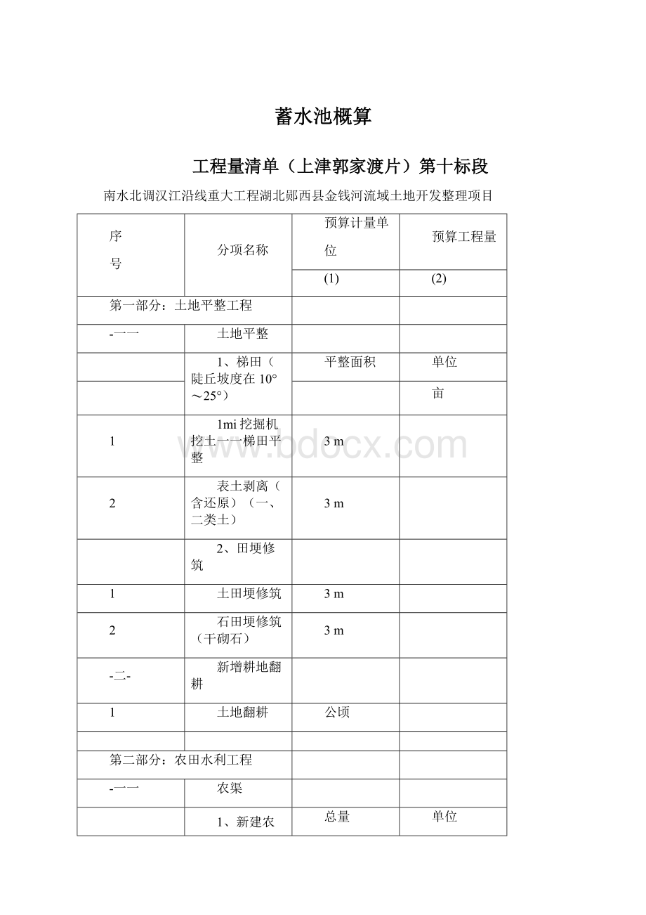 蓄水池概算.docx_第1页