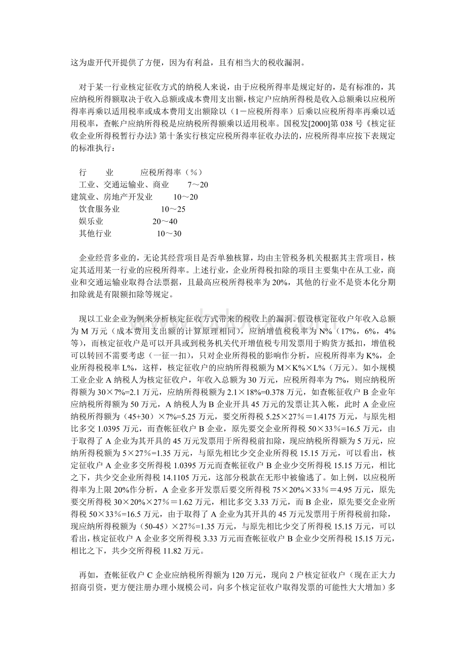 企业所得税核定征收的弊端及相关建议文档格式.doc_第2页