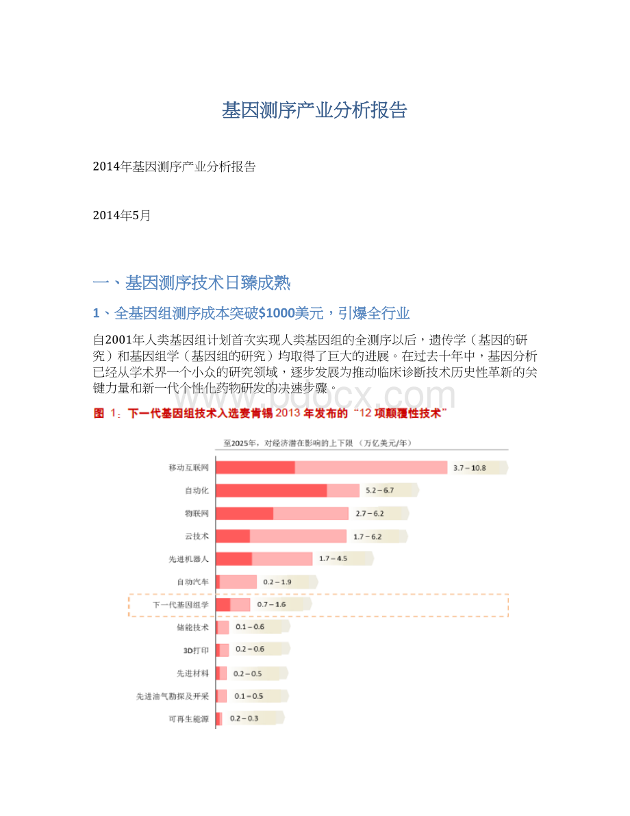 基因测序产业分析报告.docx