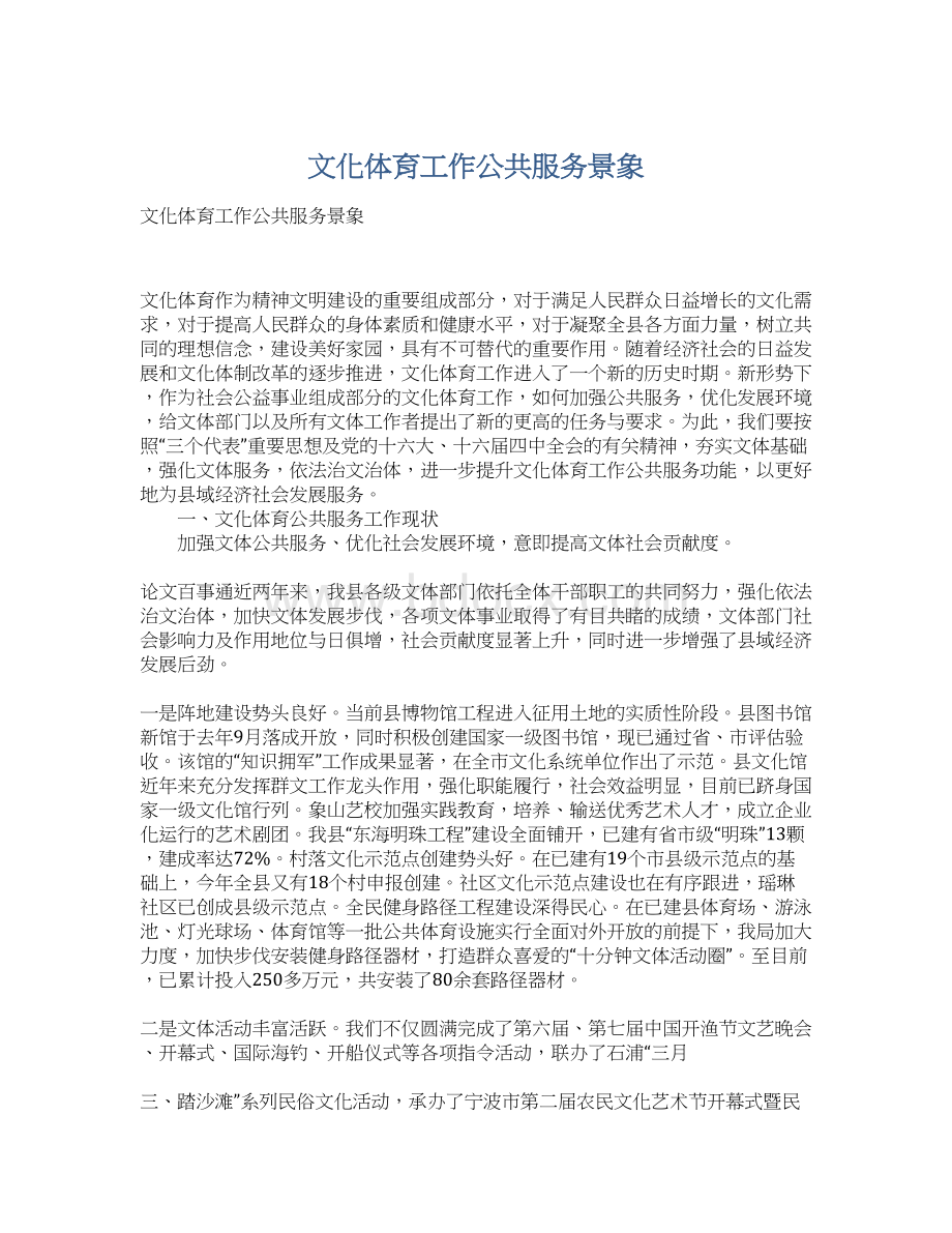 文化体育工作公共服务景象Word下载.docx_第1页