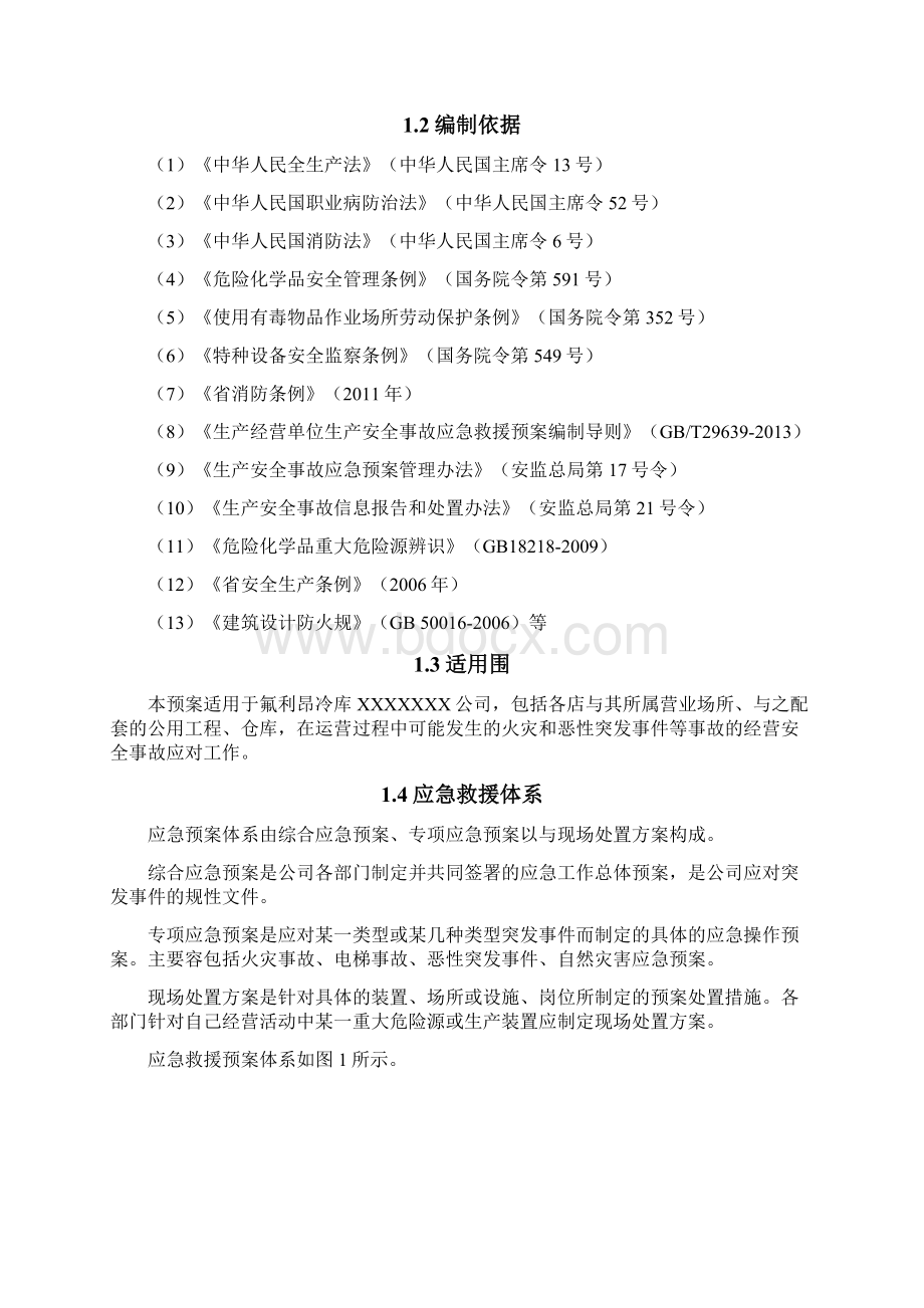 氟利昂冷库企业生产安全事故应急处置预案Word文档格式.docx_第2页