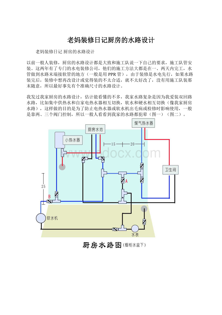 老妈装修日记厨房的水路设计Word文件下载.docx