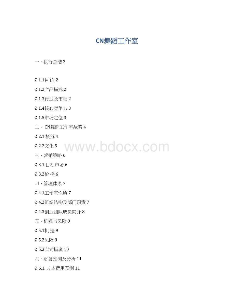 CN舞蹈工作室Word格式.docx