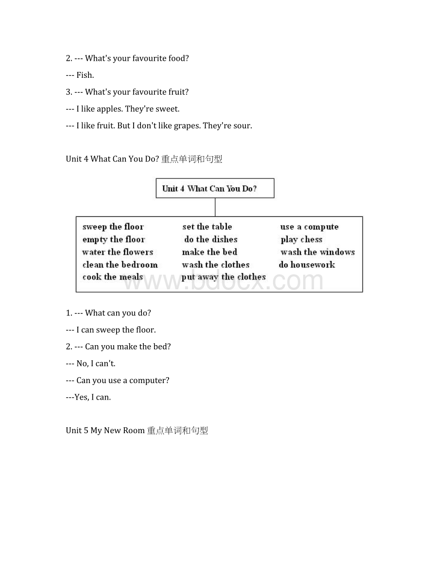 学年pep小学五年级英语上册期末复习重点单词和句型Word文档格式.docx_第3页