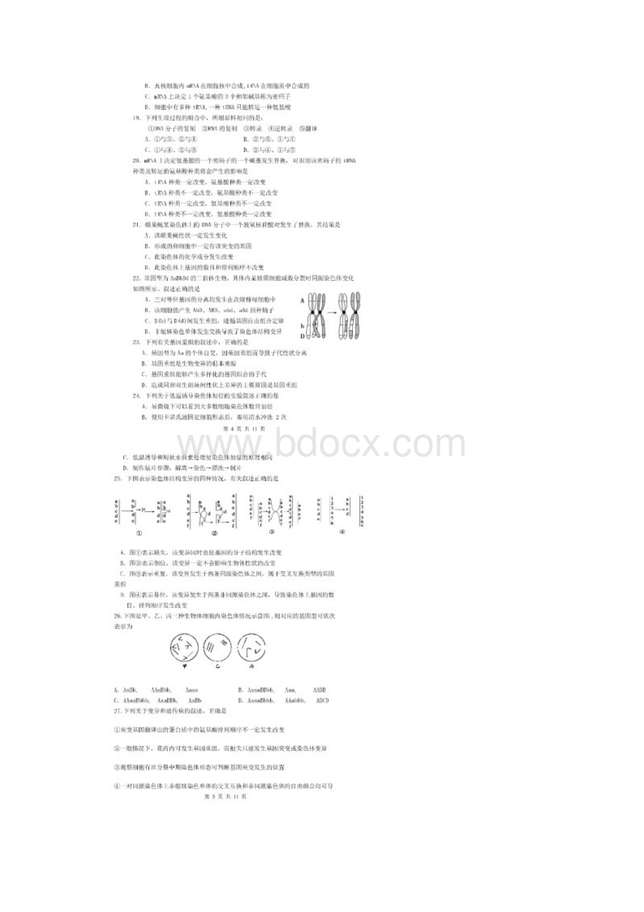 学年云南省大理市下关一中高二上学期阶段考试1生物试题 扫描版Word格式文档下载.docx_第3页