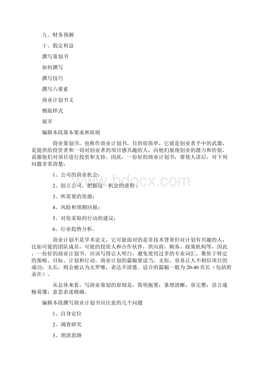 商业实施计划书撰稿要点说明Word文件下载.docx_第3页