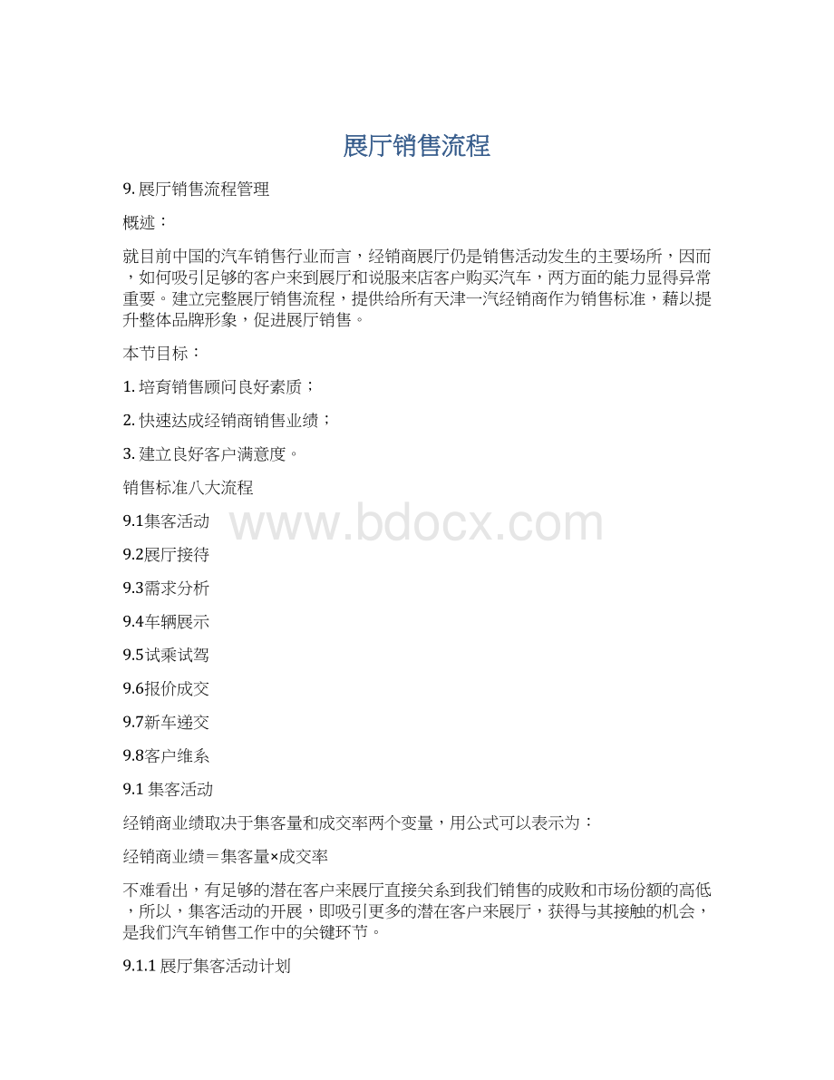 展厅销售流程.docx