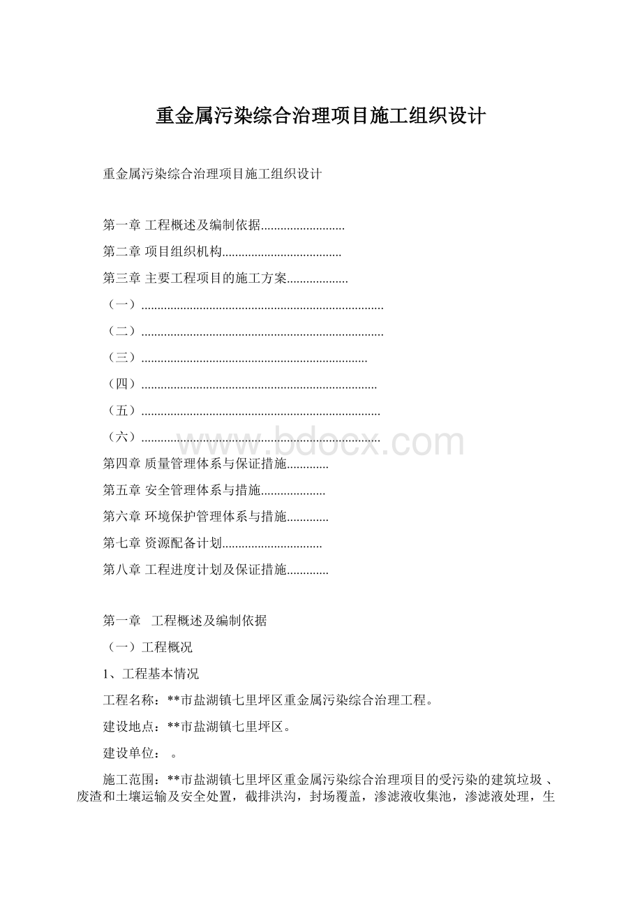 重金属污染综合治理项目施工组织设计.docx