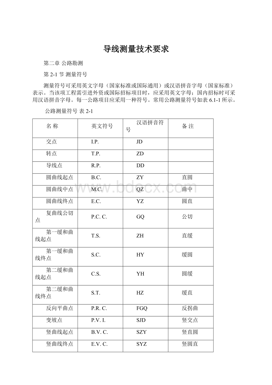 导线测量技术要求Word格式文档下载.docx