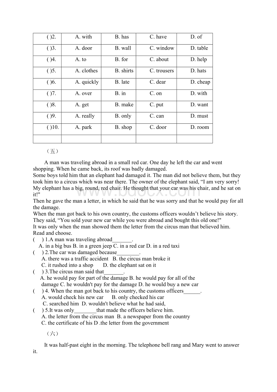 译林版六年级英语阅读理解训练40篇.docx_第3页