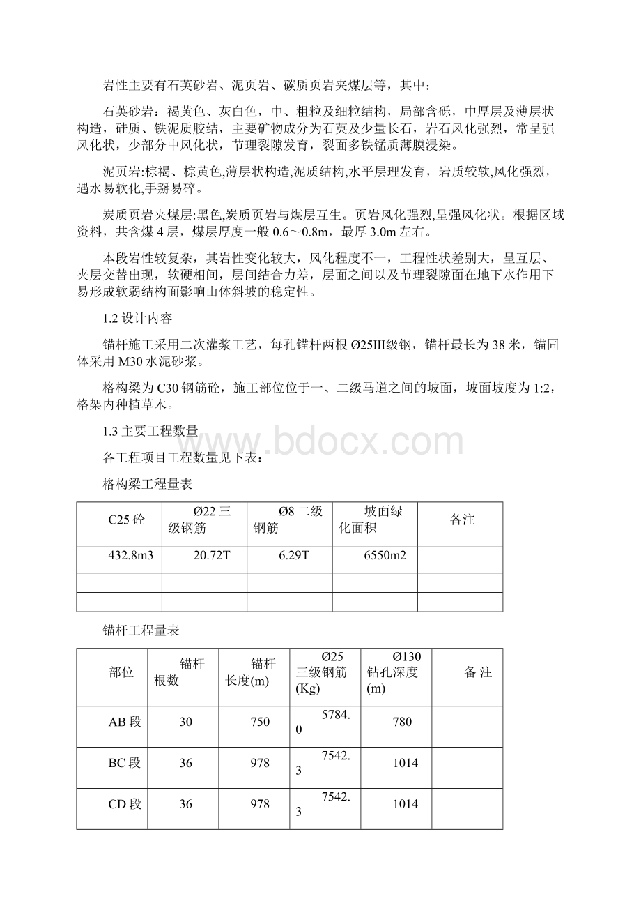 锚杆格构梁高边坡施工方案Word文档格式.docx_第2页